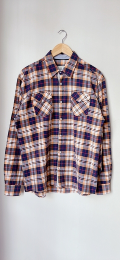 Art.7240 Camisa Azul/Naranja TL amplio