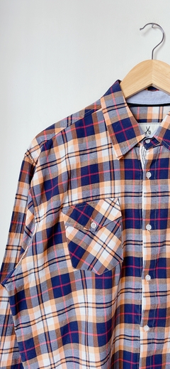 Art.7240 Camisa Azul/Naranja TL amplio - comprar online