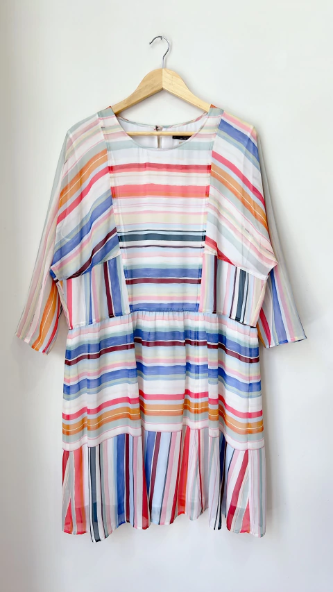 1793 Vestido Manga Multicolor TXL amplio