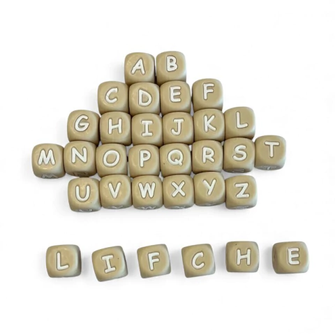 Letra 12 mm - U - SILICONA CREMA