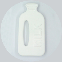 Mordillo Silicona - BOTELLA LECHE - BLANCO