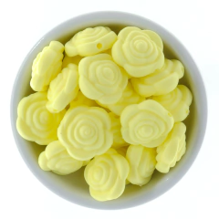 Pequeña Rosa 22 mm - AMARILLO PASTEL
