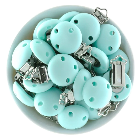 Broche de Silicona - CIRCULAR - VERDE AZULADO - comprar online