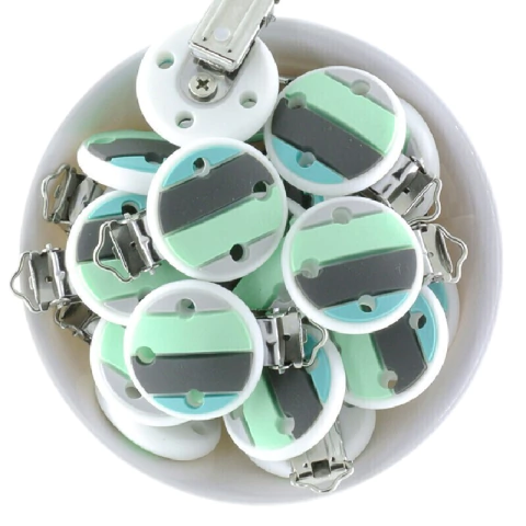 Broche de Silicona - CIRCULAR - VERDES 3,5 cm - comprar online