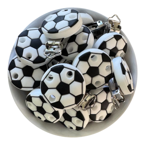 Broche de Silicona - PELOTA FUTBOL - NEGRO