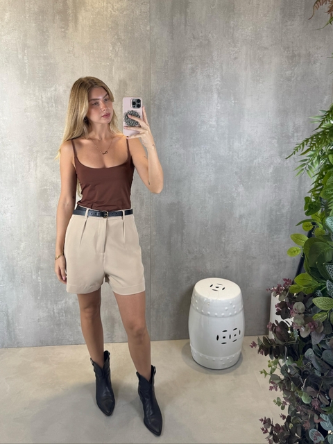 ALCINHA DUPLA EM MALHA FRIA UV CACAU - comprar online