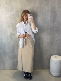 CAMISA AMPLA EM TRICOLINE ALGODÃO BRANCA. - Navy Store