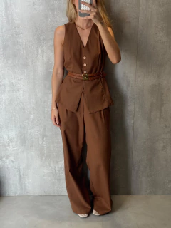 Imagem do CALÇA ALFAIATARIA AMPLA COM LINHO NOUGAT