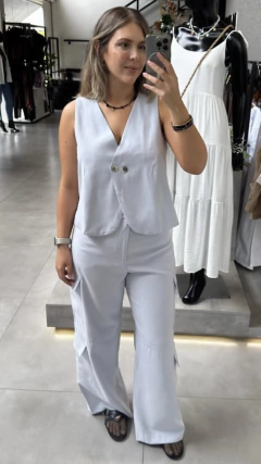 COLETE ALFAIATARIA ASSIMETRICO AZUL BLEUCIEL na internet