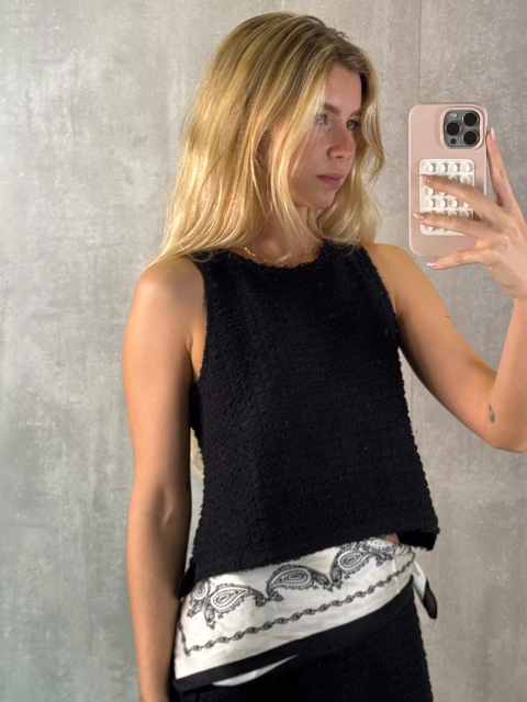 REGATA NADADOR EM MALHA TRICOT PRETA - comprar online