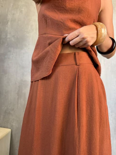 Imagem do SAIA MIDI EVASÊ SURFACE BROWN CERAMIC