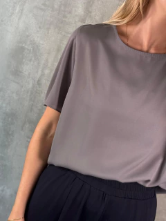BLUSA MANGA CREPE GRANITO - Navy Store