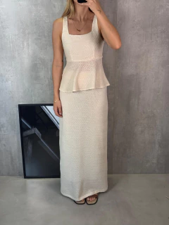 REGATA PEPLUM EM MALHA TRICOT NATURAL - Navy Store