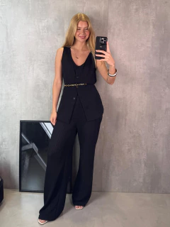 CALÇA RETA EM MALHA TRICOT FILATTI PRETA na internet