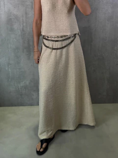 Imagem do SAIA MIDI EM MALHA TRICOT OFF WHITE