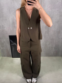 CALÇA RETA CARGO VERDE OLIVA