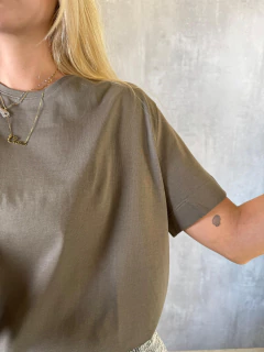 Imagem do T-SHIRT ALGODÃO PRIME KHAKI VINTAGE