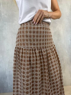 SAIA LONGA CAMADA BORDADA NOUGAT - Navy Store