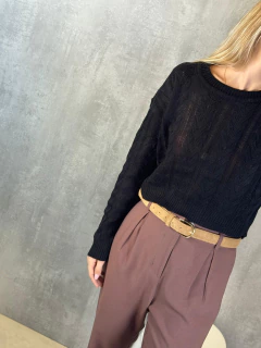 Imagem do TRICOT MANGA LONGA TRAMAS PRETO