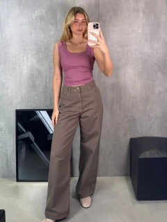 REGATA DECOTE QUADRADO CANELADA EM POLIAMIDA ROSE MALVA na internet