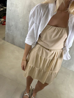 VESTIDO CURTO PLISSADO OURO LIGHT - Navy Store