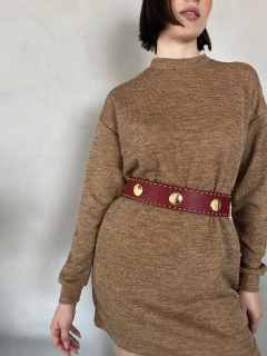 Imagem do CINTO EM COURO VAQUETA TACHAS E MOEDAS