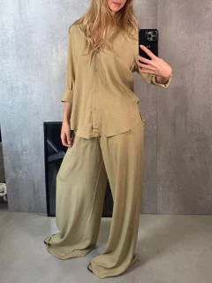 CALÇA PANTALONA RESORT VISCOSE KHAKI DESERT na internet