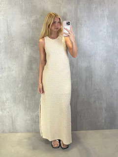 VESTIDO MIDI NADADOR EM MALHA TRICOT OFF WHITE - comprar online