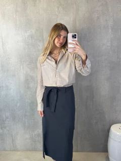 SAIA MIDI ALFAIATARIA CARGO CHUMBO - comprar online