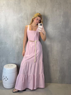 Imagem do VESTIDO MIDI CAMADAS EM TRICOLINE ROSA