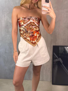 SHORTS RESORT VISCOLINHO OFF WHITE - Navy Store