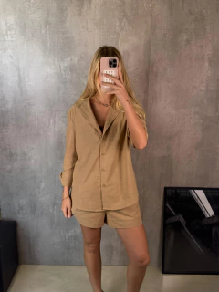 CAMISA RESORT VISCOLINHO WARM KHAKI