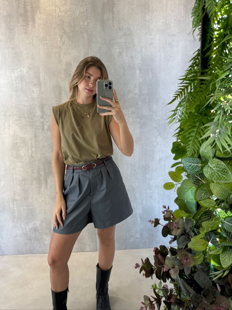 MUSCLE TEE ALGODÃO PRIME BEGE MILITAR