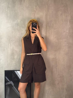 COLETE ALONGADO COM LINHO SHOYU - Navy Store