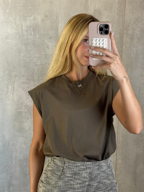 MUSCLE TEE NEW ALGODÃO PRIME KHAKI VINTAGE - comprar online