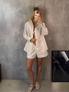 SHORTS RESORT VISCOLINHO OFF WHITE - loja online