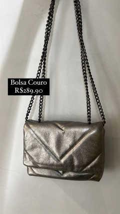 BOLSA EM COURO MATELASSE METALIZADA - comprar online
