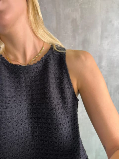 REGATA NADADOR EM MALHA TRICOT PRETA - loja online