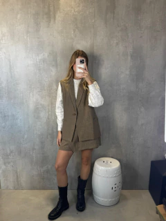 COLETE ALFAIATARIA ALONGADO MELANGE FOX - Navy Store