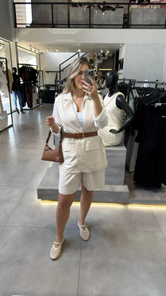 BERMUDA ALFAIATARIA COM LINHO NATURAL - Navy Store