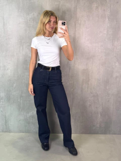 CALÇA JEANS RETA AZUL MÉDIO