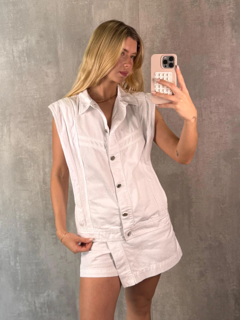COLETE ALONGADO SARJA OFF WHITE - comprar online