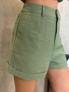 BERMUDA ALFAIATARIA BARRA VERDE SELVA