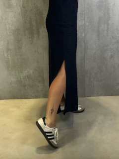 VESTIDO MIDI NADADOR EM MALHA TRICOT PRETO - loja online