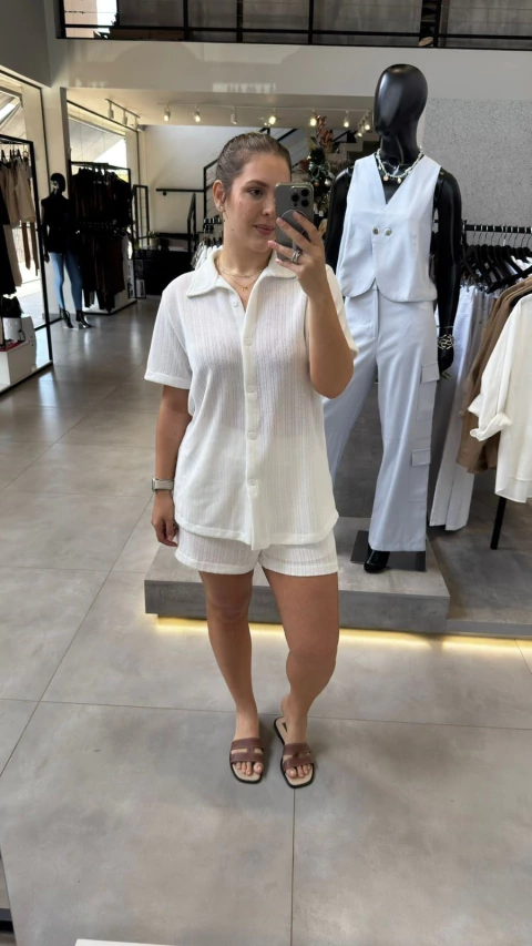 SHORTS SOLTO EM MALHA TRICOT FILATTI OFF WHITE - comprar online