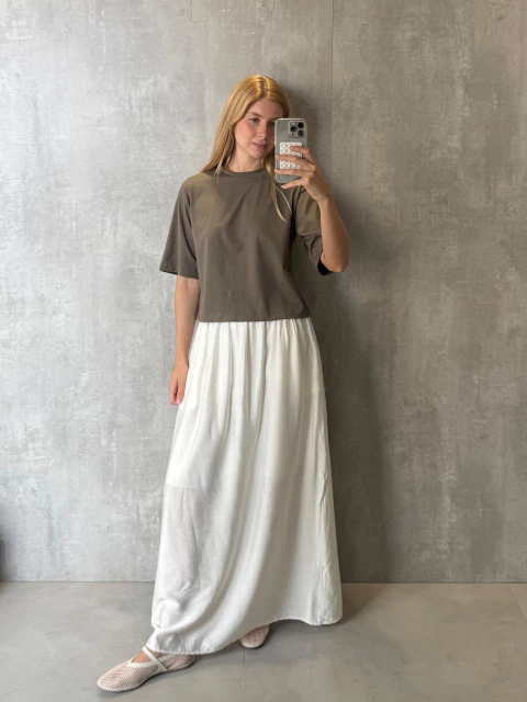 SAIA MIDI EVASÊ VISCOSE OFF WHITE - comprar online