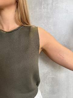 TRICOT REGATA A FIO DARK OLIVA - loja online