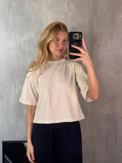 T-SHIRT BOXY ALGODÃO PRIME TALCO - loja online