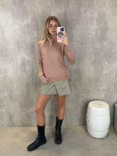 TRICOT BASIC MANGA LONGA ROSE - loja online