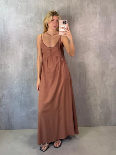 VESTIDO ALCINHA BOTÕES CAPPUCCINO - comprar online
